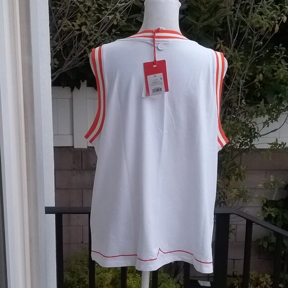 Hunter for Target Orange and White Sleeveless Knit Top Pickleball Tennis - Picture 4 of 5